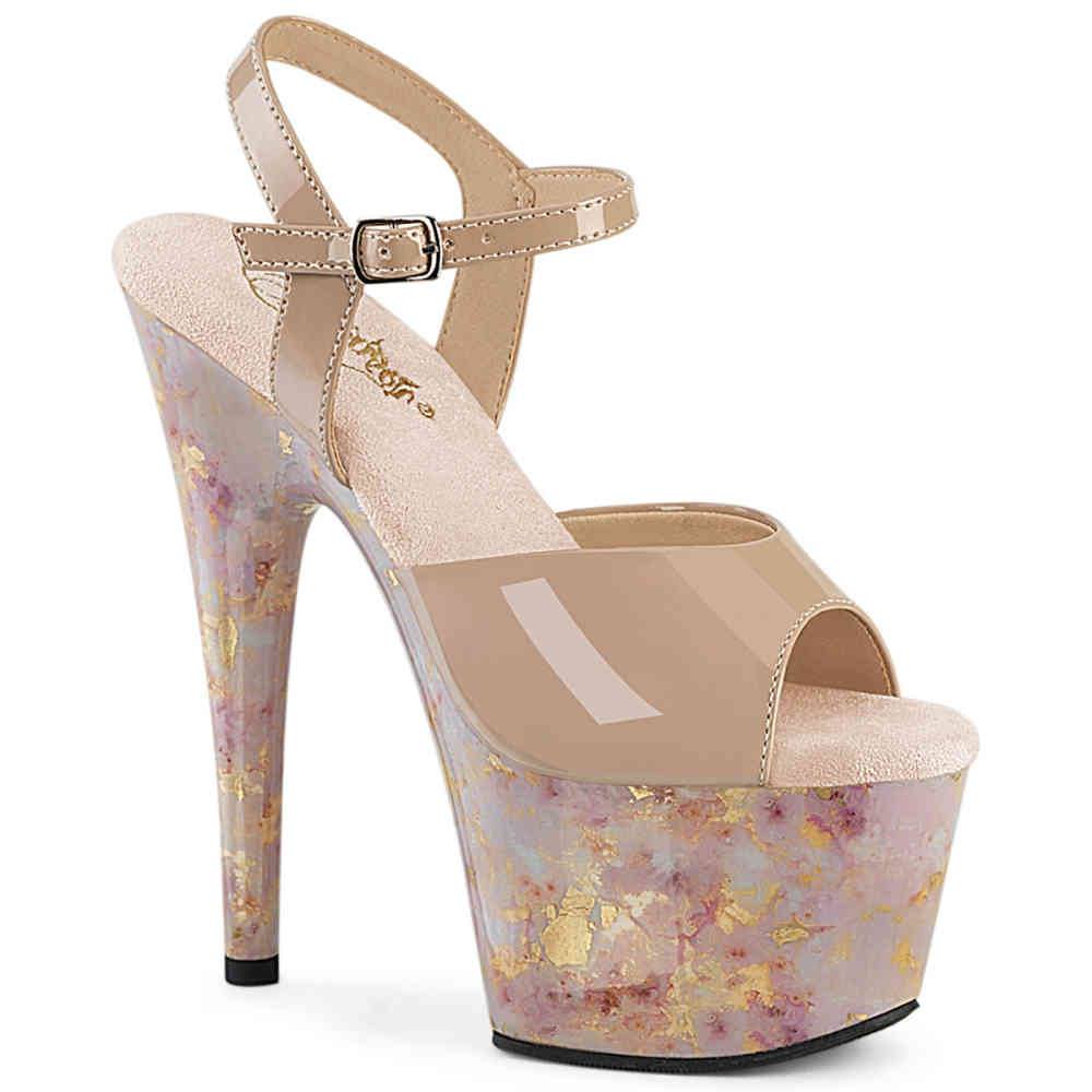 Pleaser - ADORE709MB Sandale à bride à la cheville - Couleur de peau/Couleur or Product image